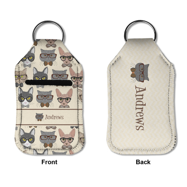 Hipster Cats Sanitizer Holder Keychain - Small APPROVAL (Flat)