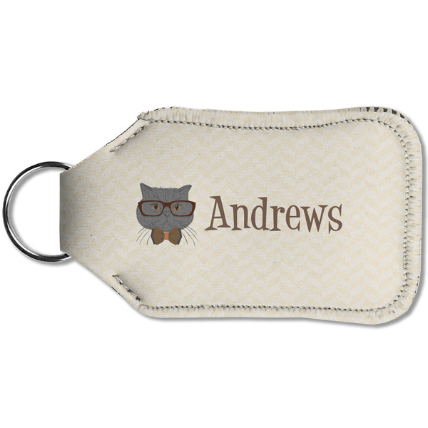 Hipster Cats Sanitizer Holder Keychain - Small (Back)