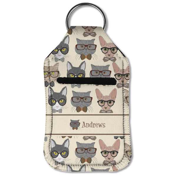 Hipster Cats Sanitizer Holder Keychain - Small (Front Flat)