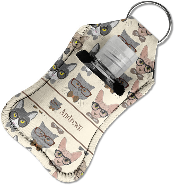 Hipster Cats Sanitizer Holder Keychain - Small in Case