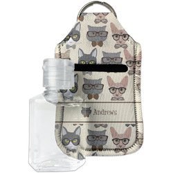 Hipster Cats Hand Sanitizer & Keychain Holder (Personalized)