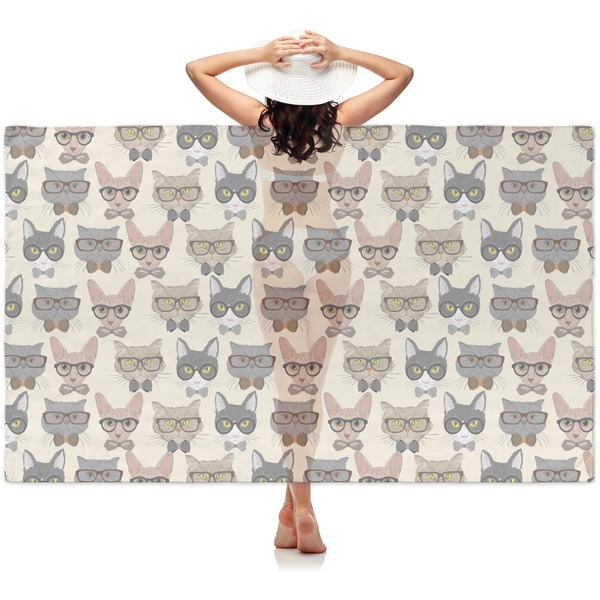 Custom Hipster Cats Sheer Sarong
