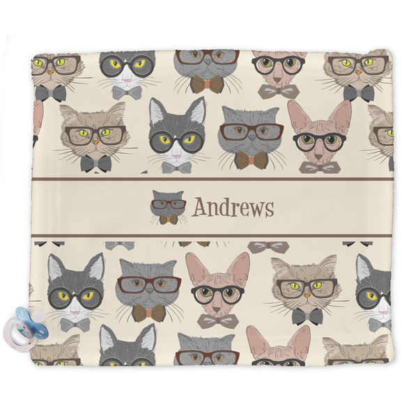 Custom Hipster Cats Security Blanket - Single Sided (Personalized)
