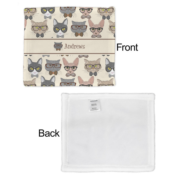Hipster Cats Security Blanket - Front & White Back View