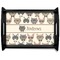 Hipster Cats Black Wooden Tray - Large (Personalized)