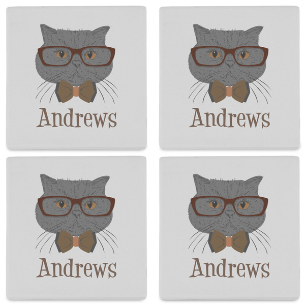 Hipster Cats Set of 4 Sandstone Coasters - See All 4 View