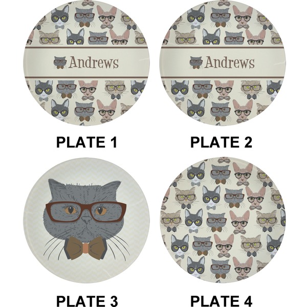Hipster Cats Set of Appetizer / Dessert Plates (Approval)
