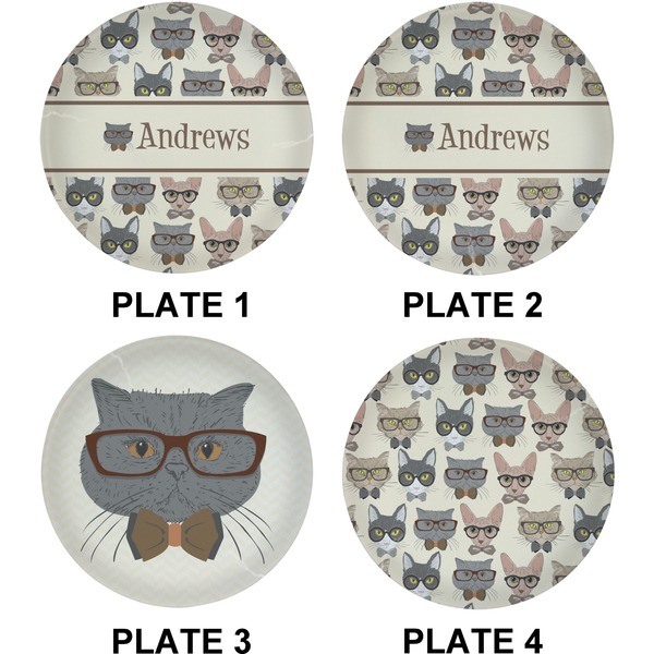 Hipster Cats Set of Lunch / Dinner Plates (Approval)