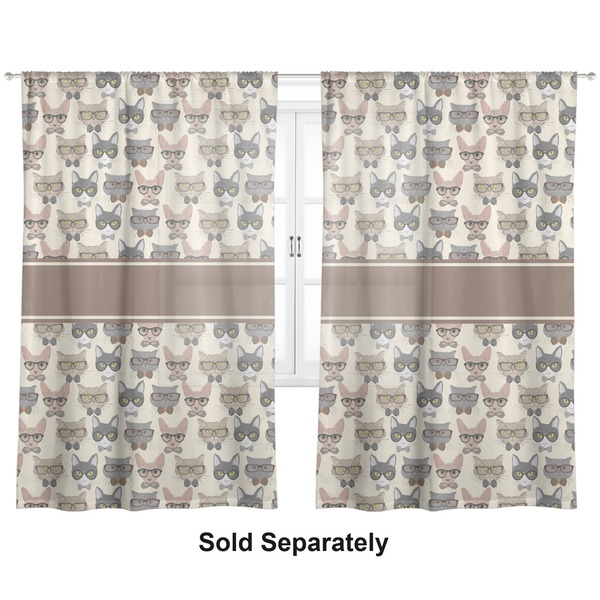 Hipster Cats Sheer Curtains