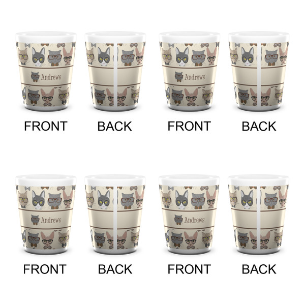 Hipster Cats Shot Glass - White - Set of 4 - APPROVAL