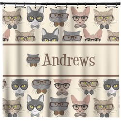 Hipster Cats Shower Curtain (Personalized)