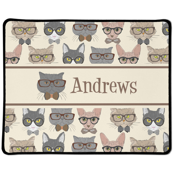 Custom Hipster Cats Large Gaming Mouse Pad - 12.5" x 10" (Personalized)