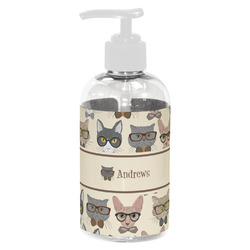 Hipster Cats Plastic Soap / Lotion Dispenser (8 oz - Small - White) (Personalized)