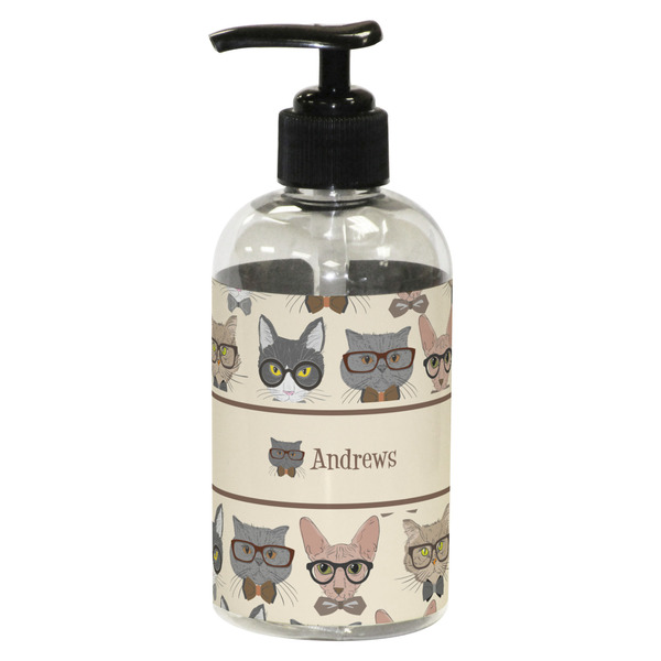 Custom Hipster Cats Plastic Soap / Lotion Dispenser (8 oz - Small - Black) (Personalized)