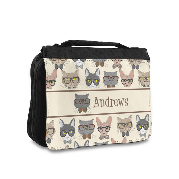 Custom Hipster Cats Toiletry Bag - Small (Personalized)