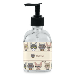 Hipster Cats Glass Soap & Lotion Bottle (Personalized)
