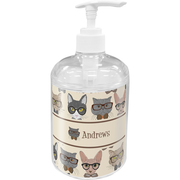 Custom Hipster Cats Acrylic Soap & Lotion Bottle (Personalized)