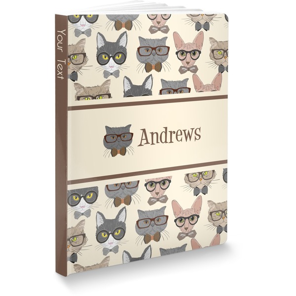 Custom Hipster Cats Softbound Notebook - 5.75" x 8" (Personalized)