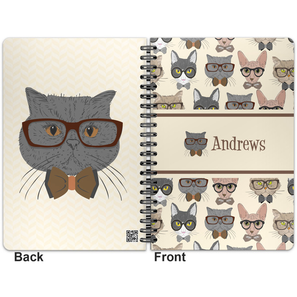 Hipster Cats Spiral Journal 7 x 10 - Apvl