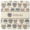 Hipster Cats Square Rubber Backed Coaster (Personalized)