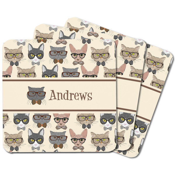 Hipster Cats Square Fridge Magnet - MAIN