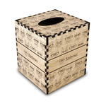Hipster Cats Wood Tissue Box Cover - Square (Personalized)