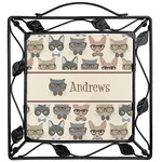 Hipster Cats Square Trivet (Personalized)