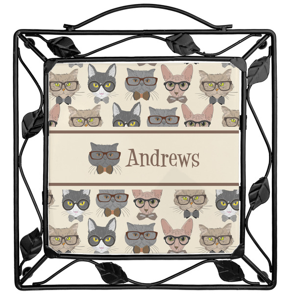 Custom Hipster Cats Square Trivet (Personalized)
