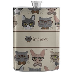 Hipster Cats Stainless Steel Flask (Personalized)
