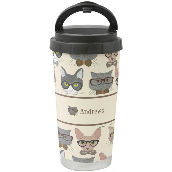 Custom Hipster Cats Stainless Steel Coffee Tumbler (Personalized)