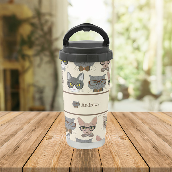 Hipster Cats Stainless Steel Travel Cup Lifestyle