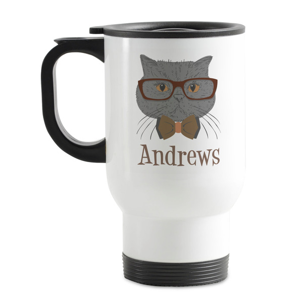Custom Hipster Cats Stainless Steel Travel Mug with Handle