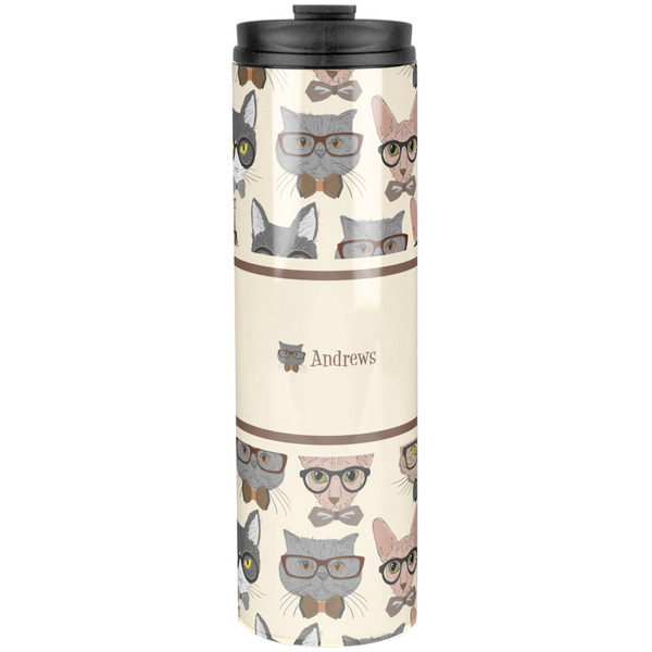 Custom Hipster Cats Stainless Steel Skinny Tumbler - 20 oz (Personalized)