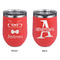 Hipster Cats Stainless Wine Tumblers - Coral - Double Sided - Approval
