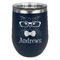 Hipster Cats Stainless Wine Tumblers - Navy - Double Sided - Front