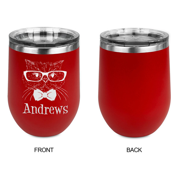 Hipster Cats Stainless Wine Tumblers - Red - Single Sided - Approval