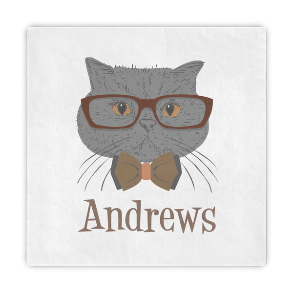 Custom Hipster Cats Decorative Paper Napkins (Personalized)