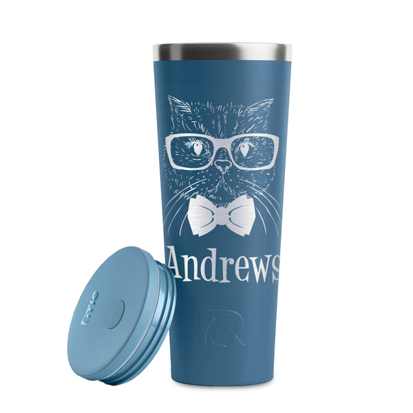 Hipster Cats Steel Blue RTIC Everyday Tumbler - 28 oz. - Lid Off