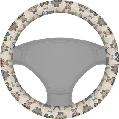 Hipster Cats Steering Wheel Cover (Personalized)