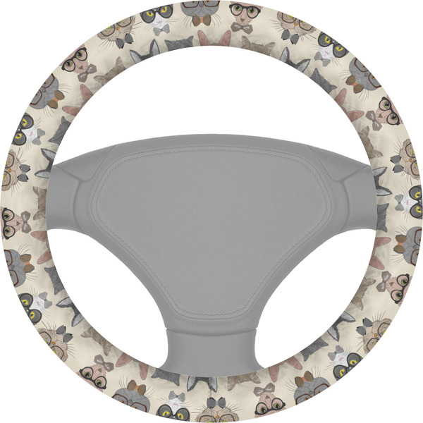 Custom Hipster Cats Steering Wheel Cover