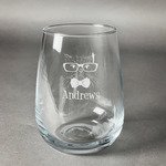 Hipster Cats Stemless Wine Glass (Single) (Personalized)