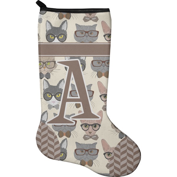 Custom Hipster Cats Holiday Stocking - Neoprene (Personalized)