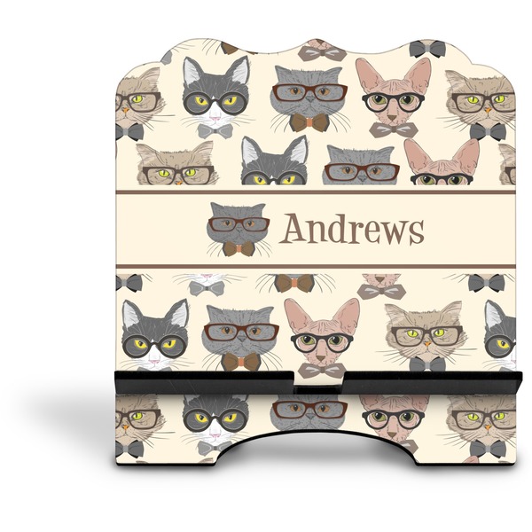 Hipster Cats Stylized Tablet Stand - Front without iPad