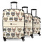 Hipster Cats 3 Piece Luggage Set - 20" Carry On, 24" Medium Checked, 28" Large Checked (Personalized)
