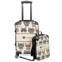 Hipster Cats Kids 2-Piece Luggage Set - Suitcase & Backpack (Personalized)