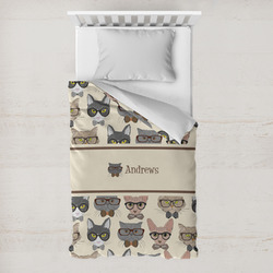Hipster Cats Toddler Duvet Cover w/ Name or Text