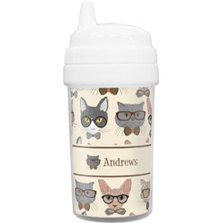 Hipster Cats Toddler Sippy Cup (Personalized)