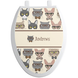 Hipster Cats Toilet Seat Decal - Elongated (Personalized)