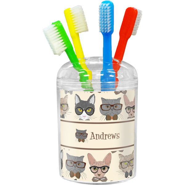 Custom Hipster Cats Toothbrush Holder (Personalized)