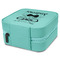 Hipster Cats Travel Jewelry Boxes - Leather - Teal - View from Rear